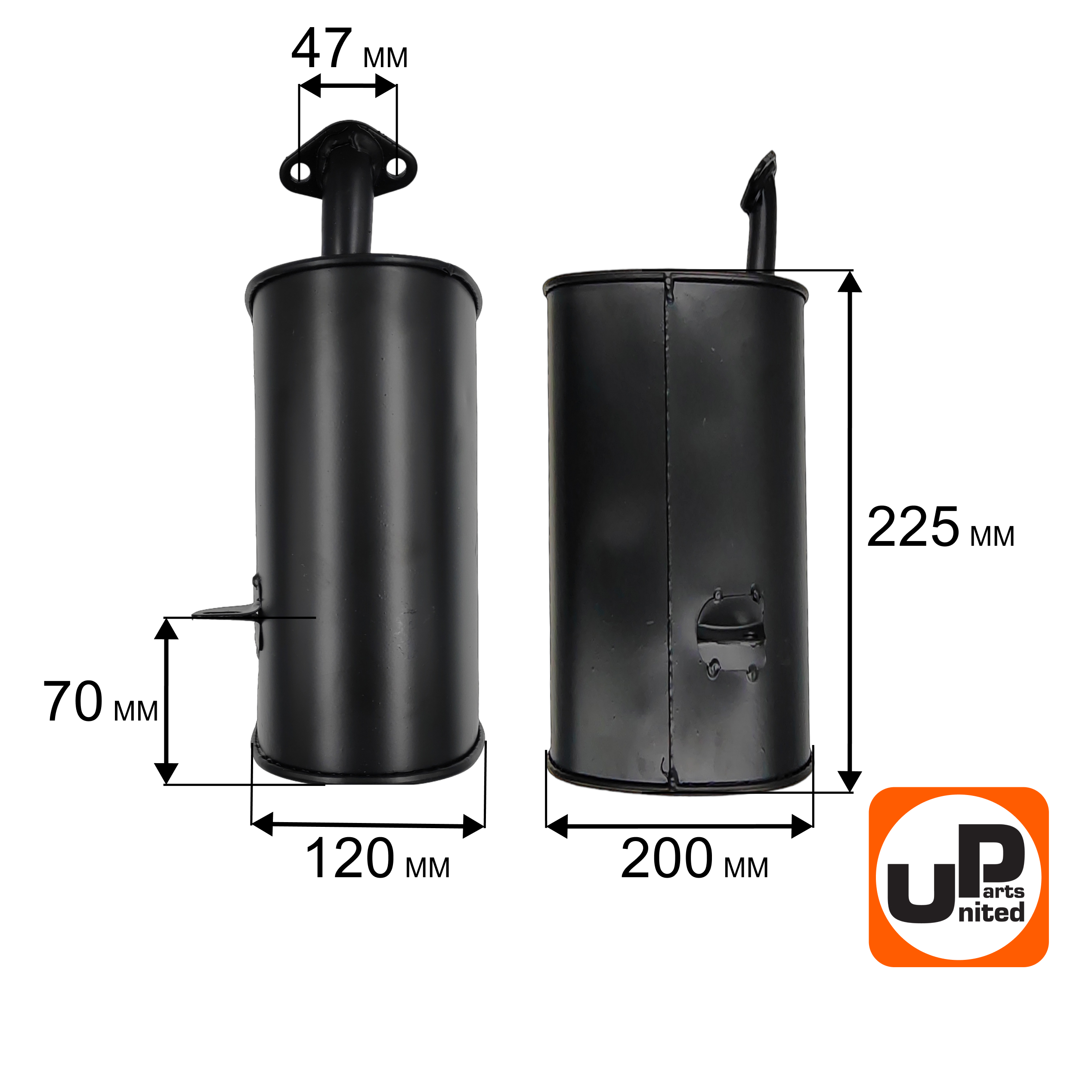 Глушитель UNITED PARTS для генератора 2кВт (90-1096), шт