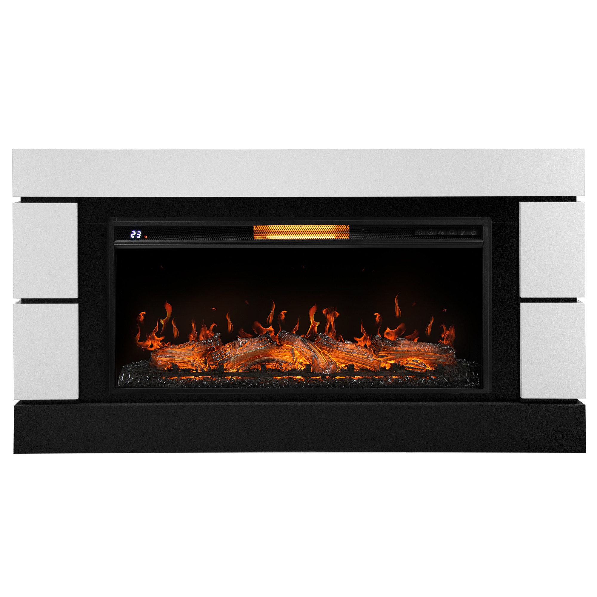 Каминокомплект: Очаг Royal Thermo Aurora RTFP/P-AR40LS, портал Moderno 42/40/36, белый, р/в