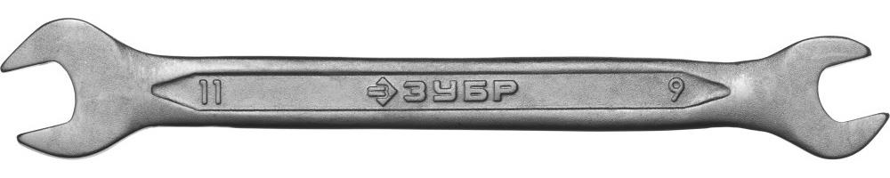 ЗУБР 9 х 11 мм, Рожковый гаечный ключ, Профессионал (27010-09-11)