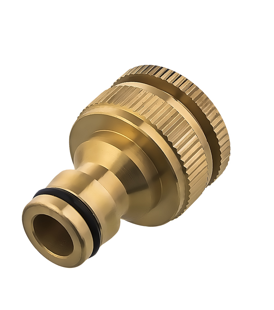 Штуцер для шланга QUATTRO ELEMENTI внутр. резьба  1/2" и 3/4" - БРС папа, латунь