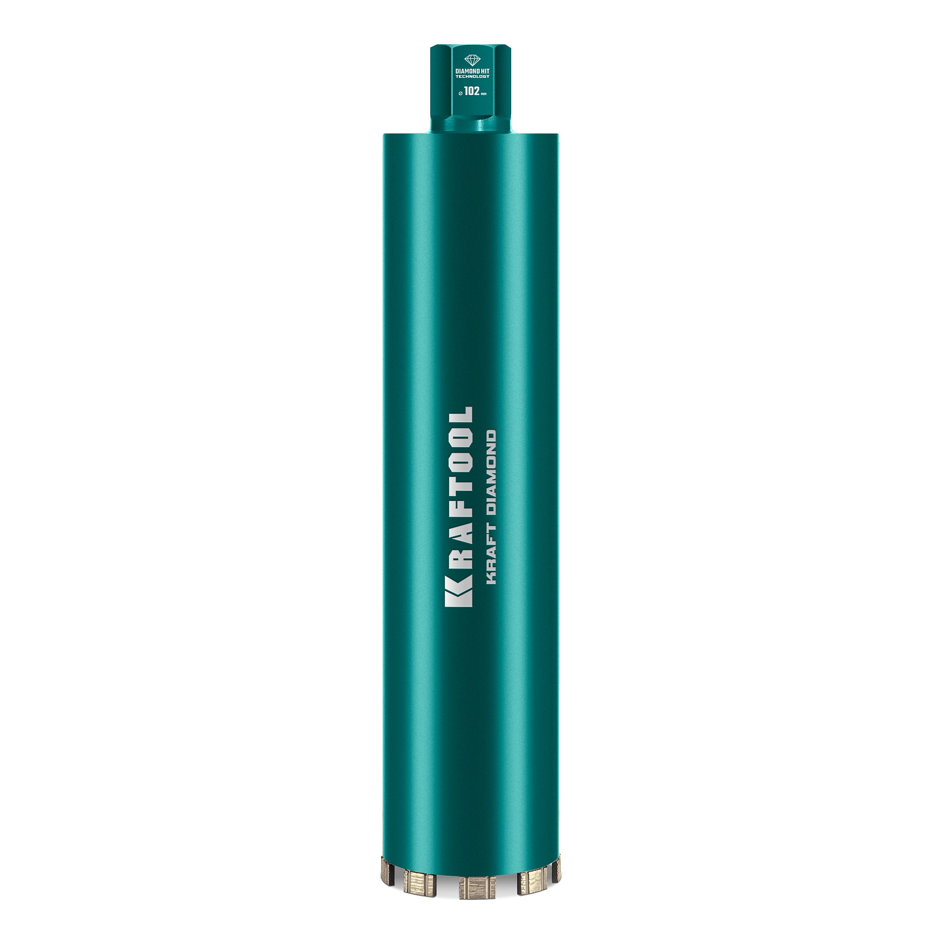 KRAFTOOL DIAMOND 102 мм (450 мм, 1 1/4″, лазерная сварка, сухое сверление с микроударом), алмазная коронка по железобетону (29825-102)
