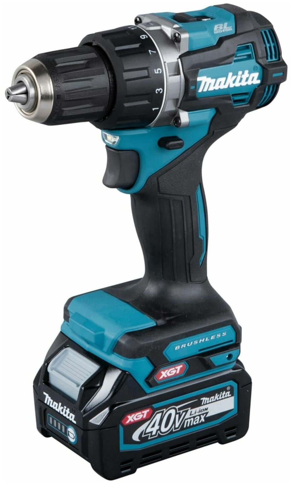 Дрель аккумуляторная безударная MAKITA DF002GD201 XGT BL 40В, 13мм, 65/30Нм (аккум. 2x2.5 Ач и быстрое з/у, кейс MAKPAC), шт