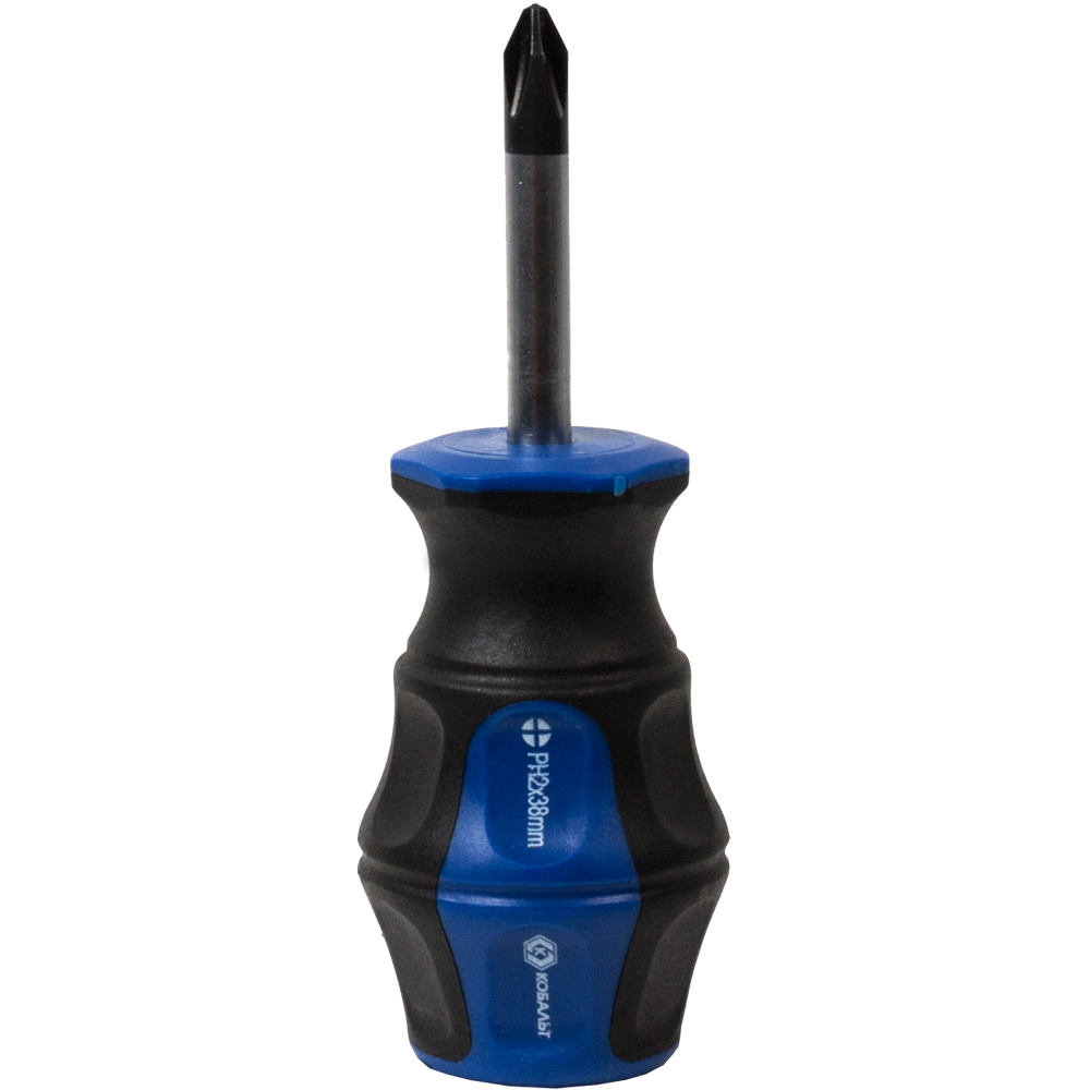 Отвёртка КОБАЛЬТ Ultra Grip PH-2 х 38 ммCR-V, двухкомпонентная рукоятка (1 шт.) подвес