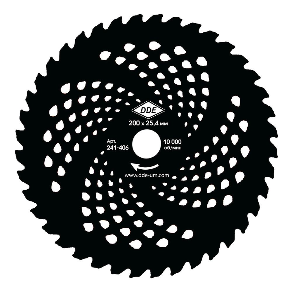 Диск для кустореза DDE WOOD CUT твердосплавный, 40 зубьев, 200 х 25,4/20 мм (толщина = 1,3)