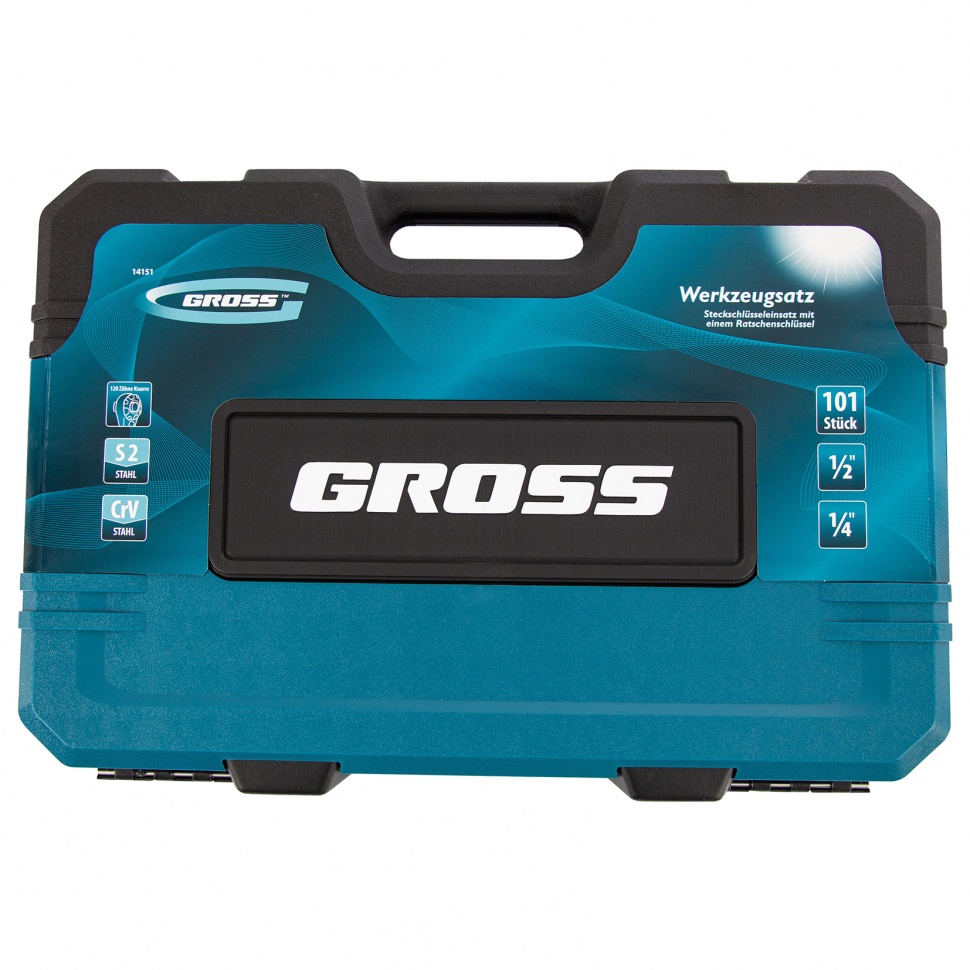 Набор инструментов, 1/4", 1/2", CrV, 120 зубьев, 101 предмет Gross