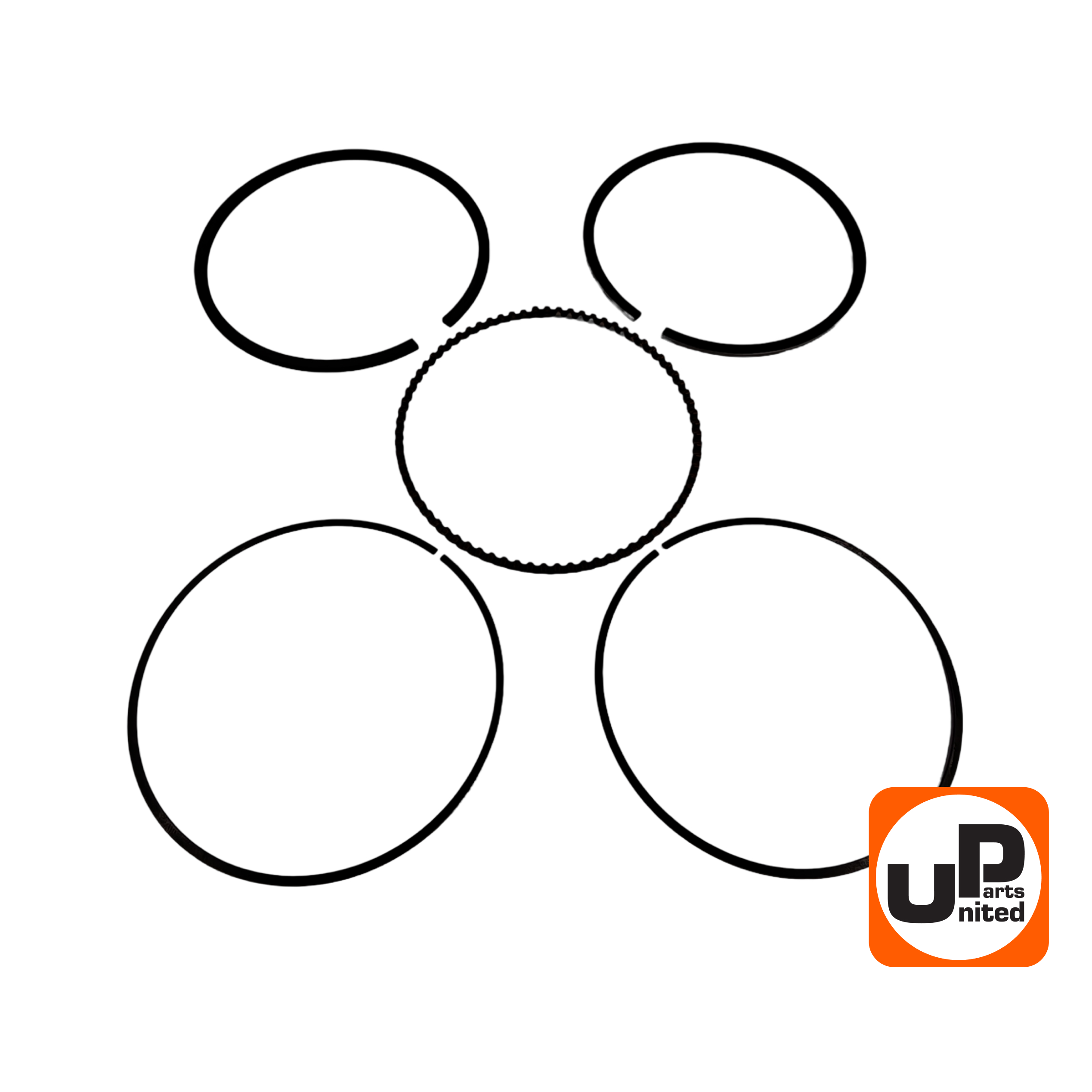Кольцо поршневое UNITED PARTS Ø88×2,0 мм 188F, GX390 компл., шт