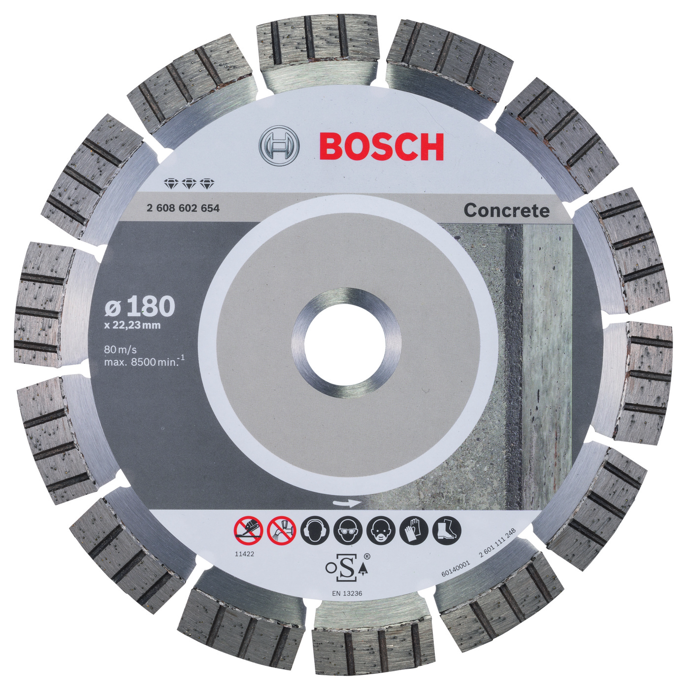 Диск алмазный сегментный BOSCH БЕТОН Concrete 180х22 мм (1 шт.) (2608602654), шт