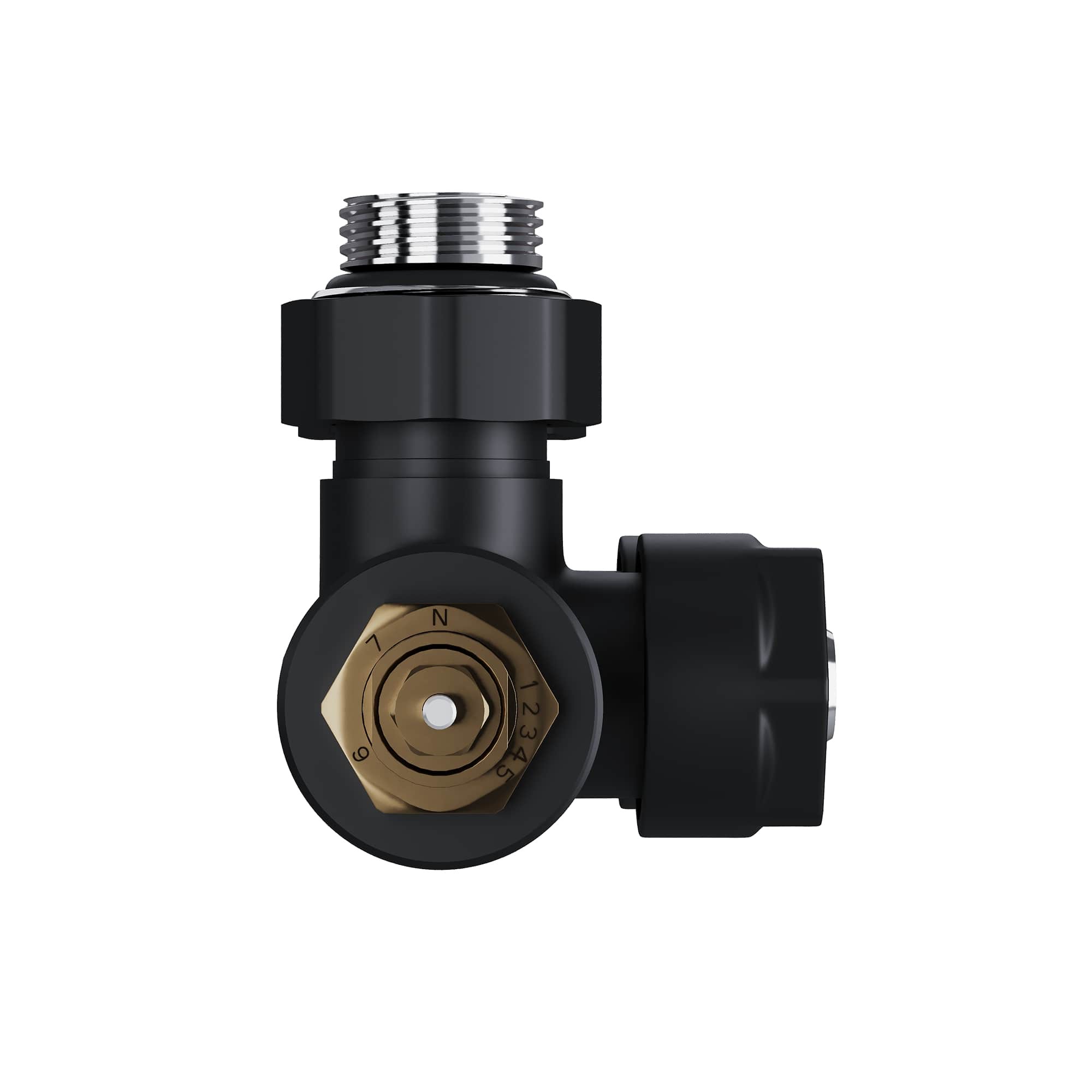 Узел нижнего подключения термостатический угловой Royal Thermo Design Pro 15мм М30х1,5 (Черный)