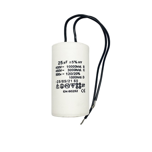 Конденсатор UNITED PARTS CBB60, 25 мкФ, 450В, гибкие выводы (90-0330), шт