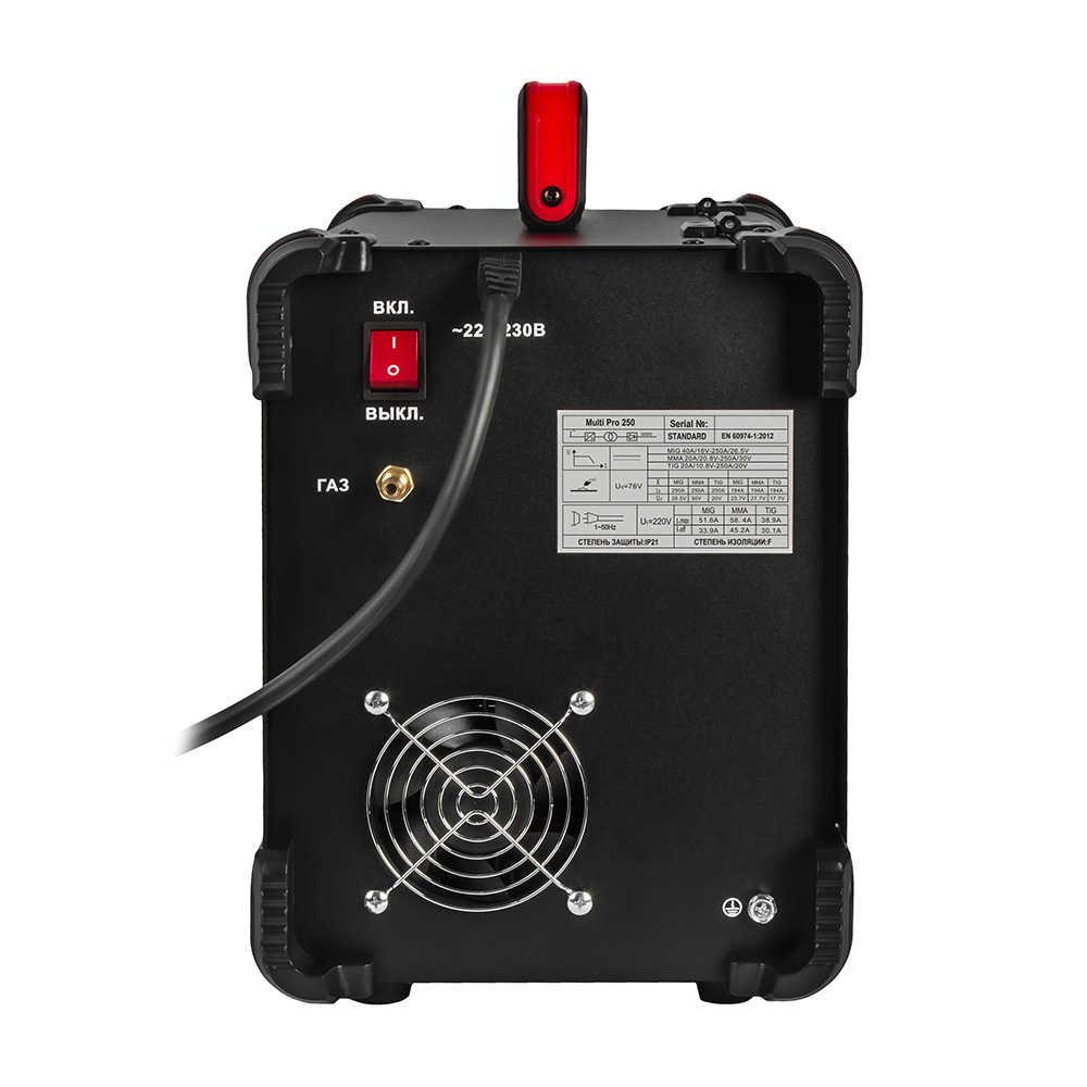 Аппарат полуавтомат. сварки, инвертор QUATTRO ELEMENTI Multi Pro 250 (250A, 3 вида сварки MIG/TIG/MMA, кат. 5кг, дисплей) (920-810), шт