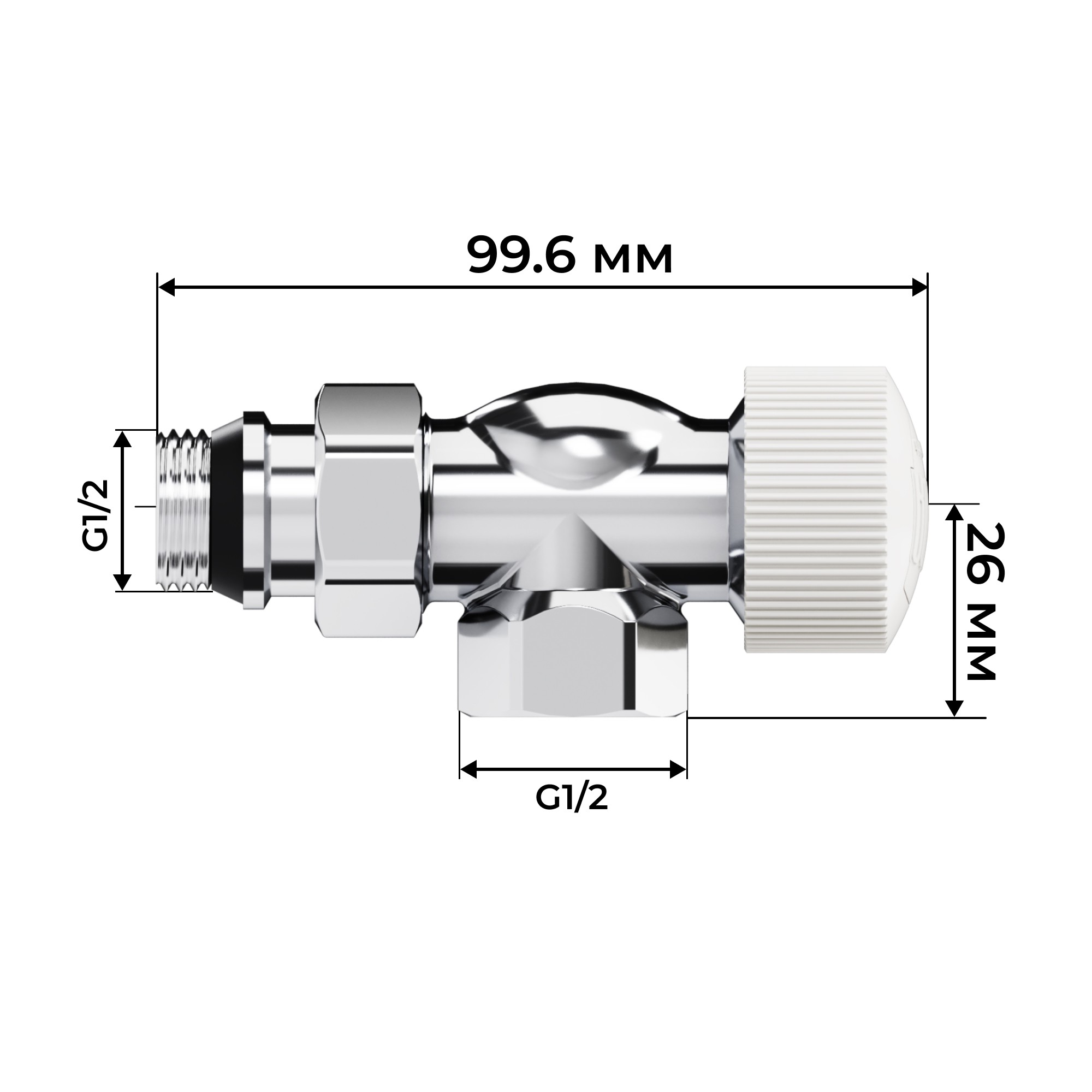 Набор термостатический осевой Royal Thermo Design 1/2"М30х1,5 (Хром)
