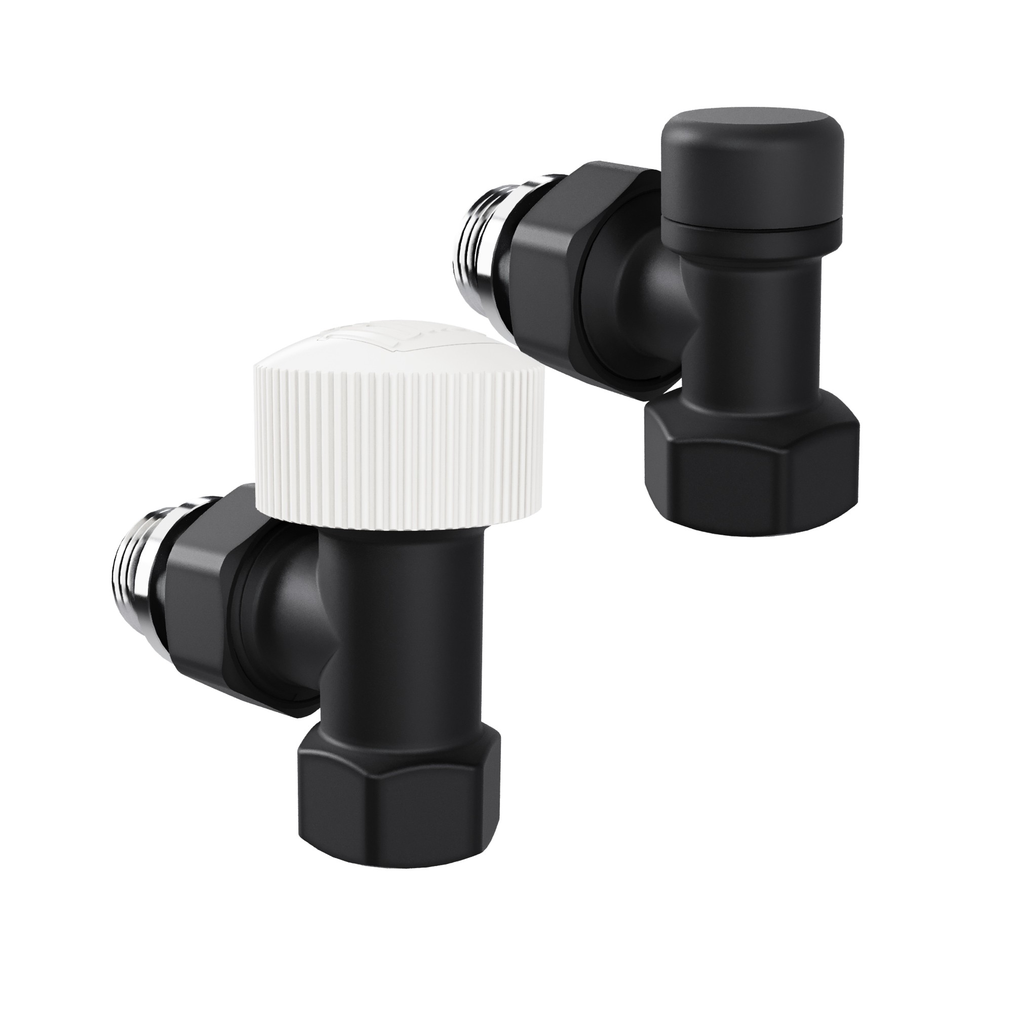 Набор термостатический угловой Royal Thermo Design 1/2"М30х1,5 (Черный)