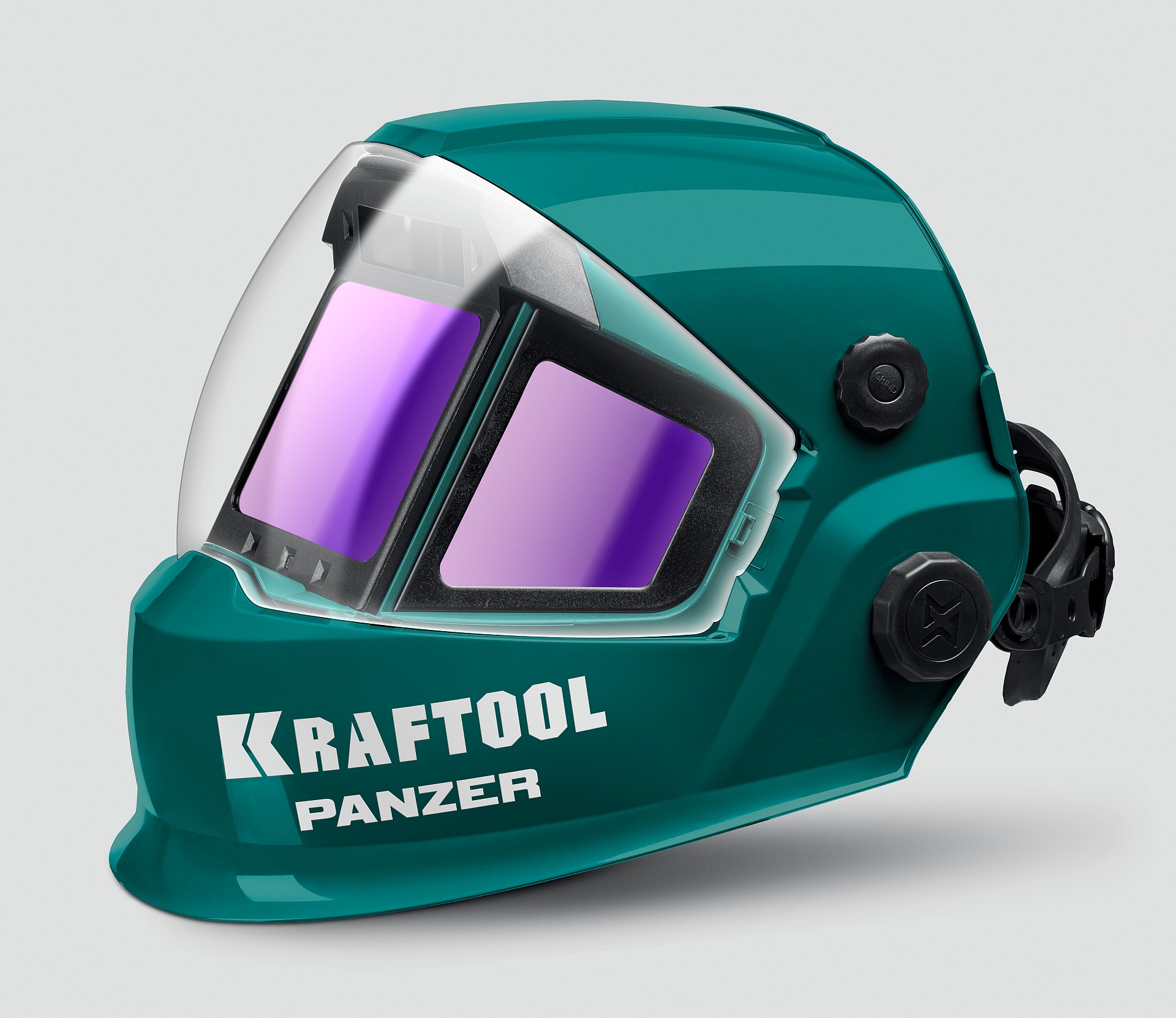 KRAFTOOL PANZER хамелеон, с панорамным трёхсторонним светофильтром, затемнение 3/4-8/9-14, маска сварщика (11061)