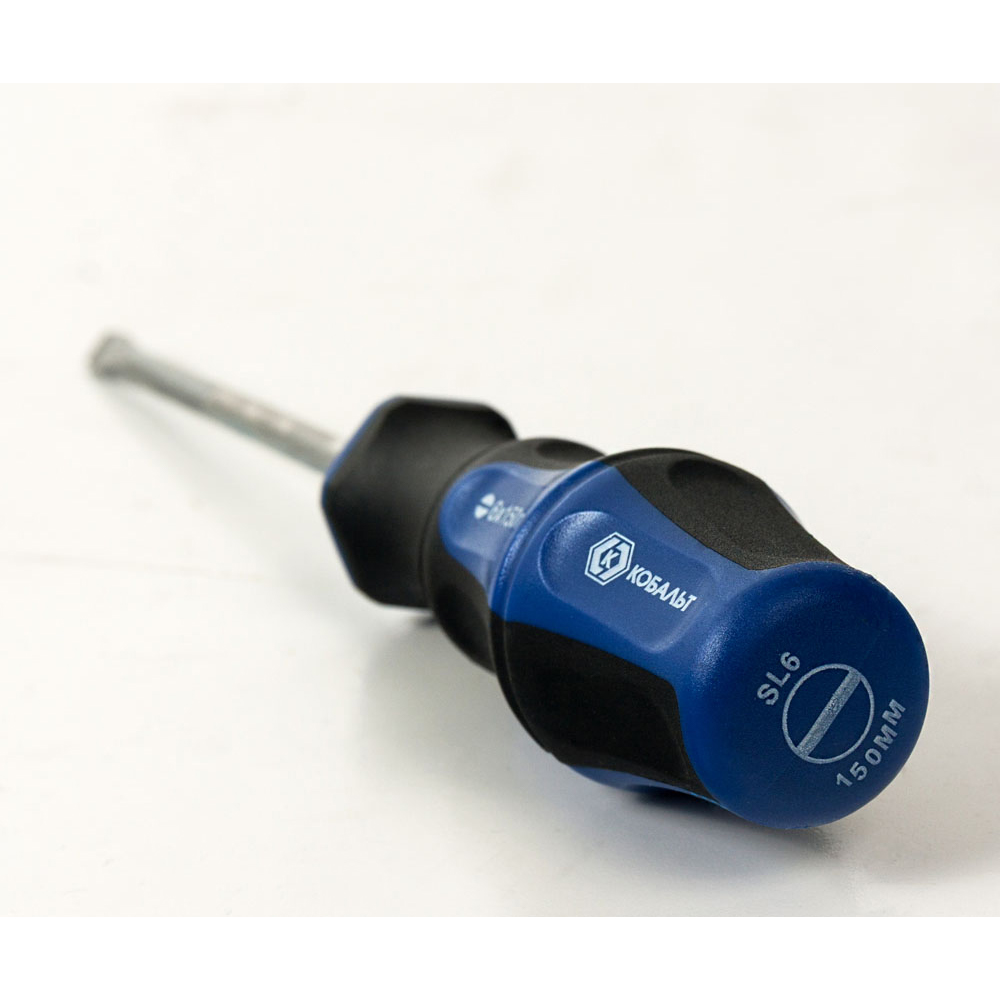 Отвёртка КОБАЛЬТ Ultra Grip SL 6,0 х 150 ммCR-V, двухкомпонентная рукоятка (1 шт.) подвес