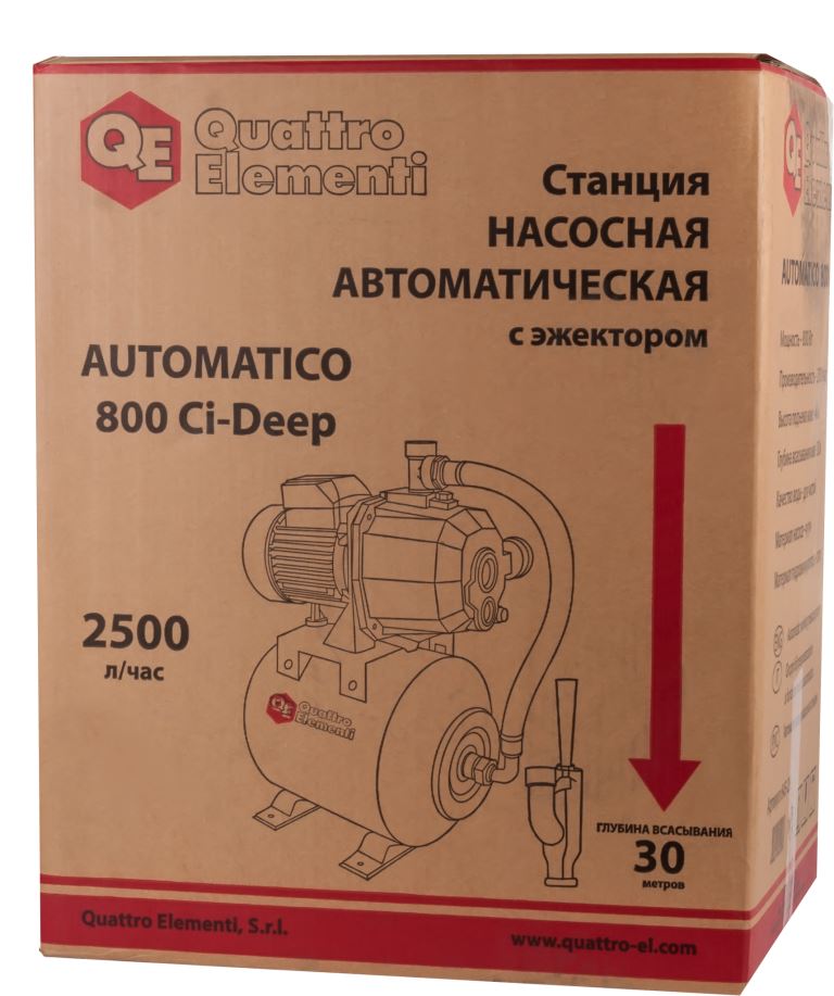 Насосная станция QUATTRO ELEMENTI Automatico 800 Ci Deep 