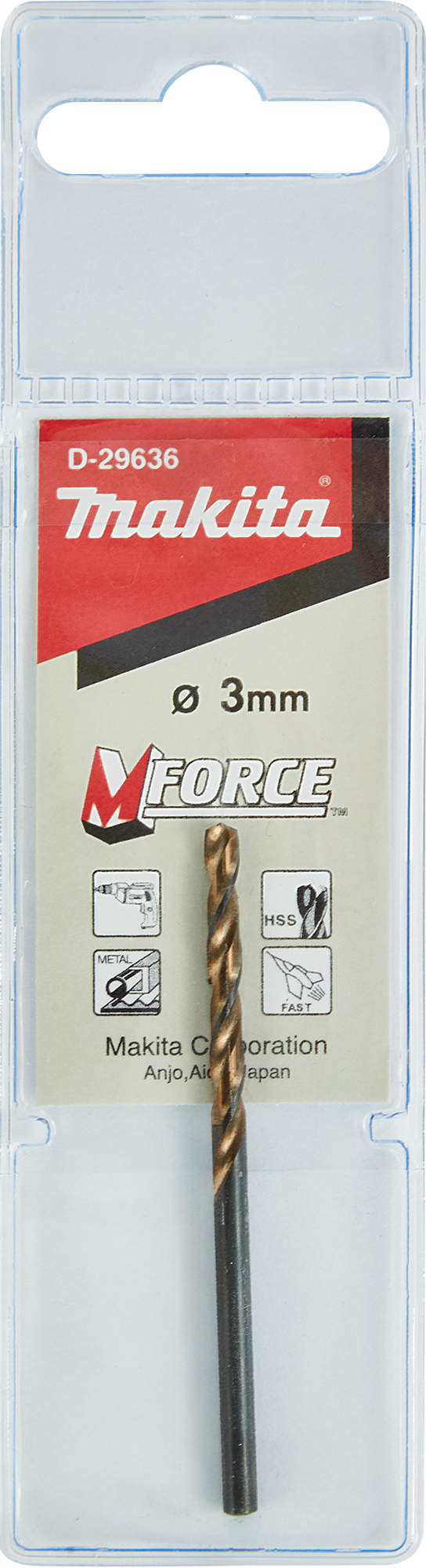 Сверло по металлу MAKITA M-force 3x33x61, шт