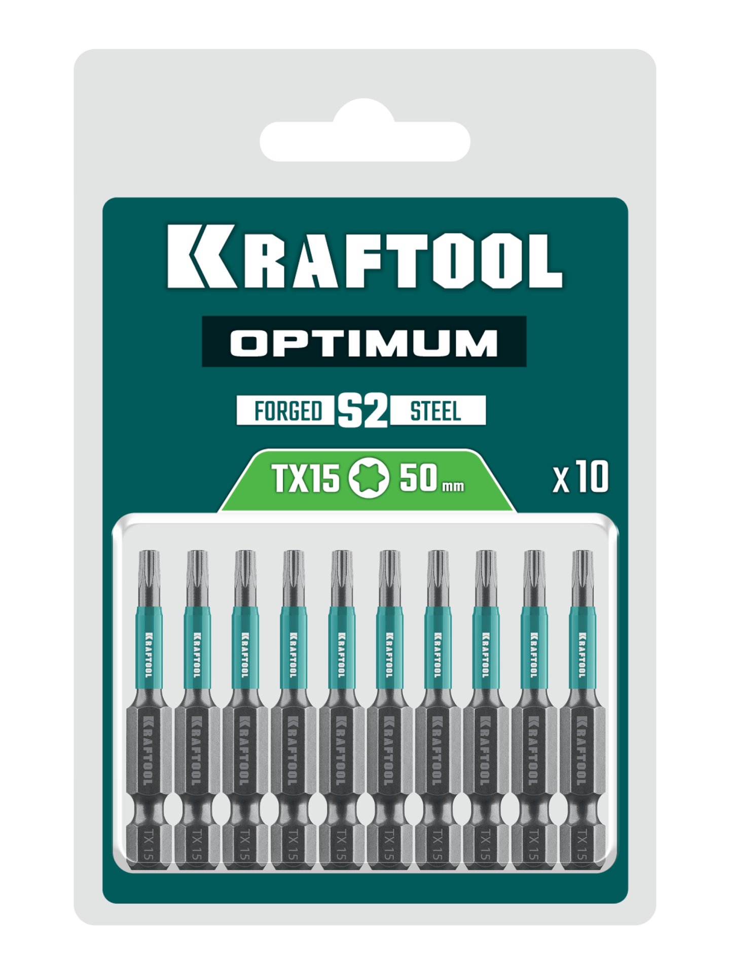 KRAFTOOL OPTIMUM TX 15, 50 мм, 10 шт, биты (26126-15-50-10)