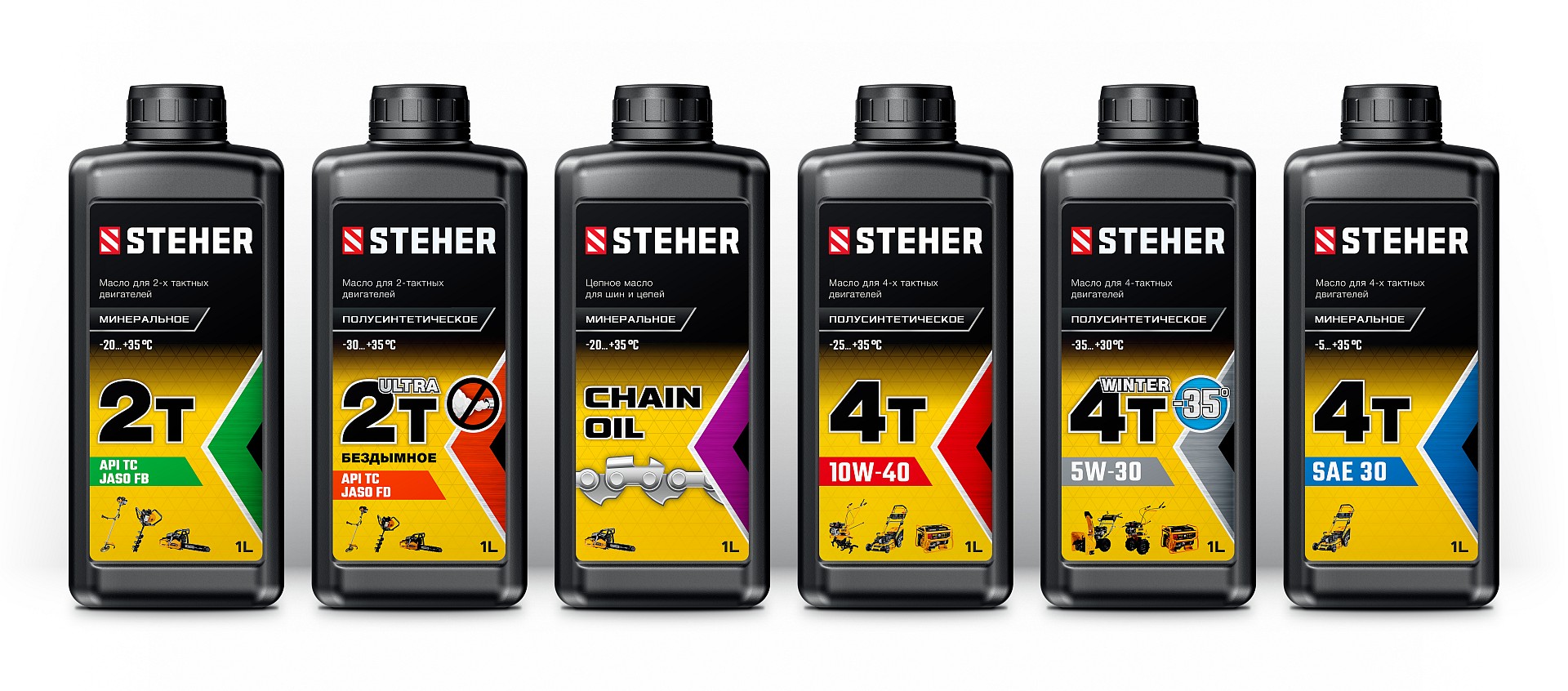 STEHER 4Т-10W40, 1 л, полусинтетическое масло для 4-тактных двигателей (76013-1)