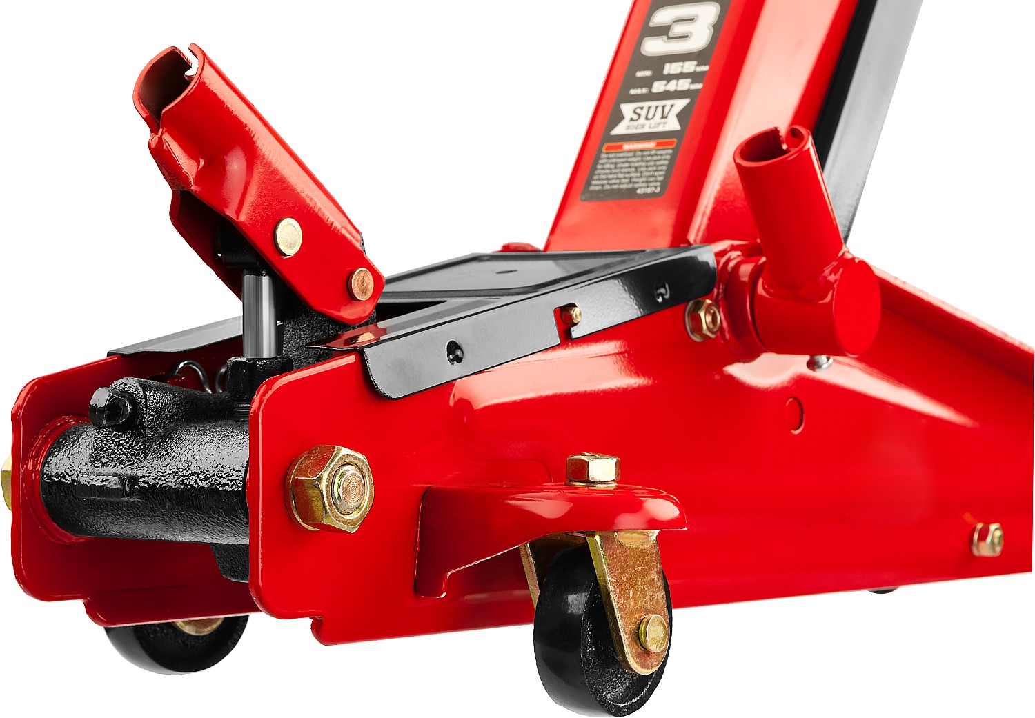 STAYER R-55 RED FORCE, 3 т, 155 - 545 мм, подкатной домкрат с высоким подъемом, Professional (43157-3)