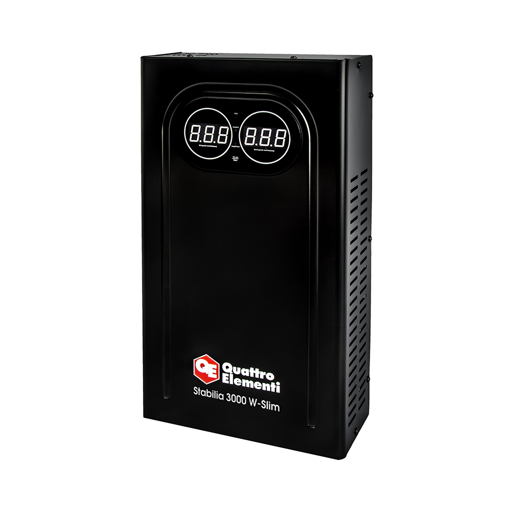 Стабилизатор напряжения QUATTRO ELEMENTI Stabilia 3000 W-Slim (3000 ВА, 140-270 В, настенный) (917-803), шт