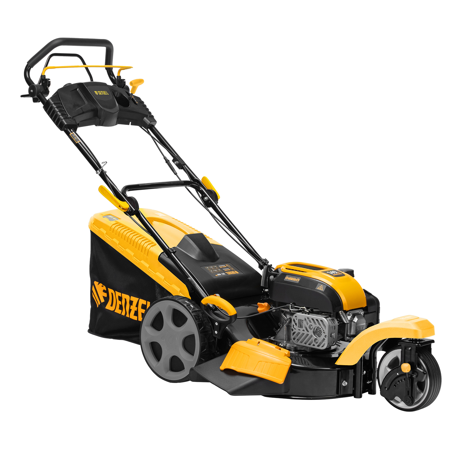 Бензиновая газонокосилка GLT-460SP-T, Trike 149 см3, 46 см, привод, панель, 60л Denzel 