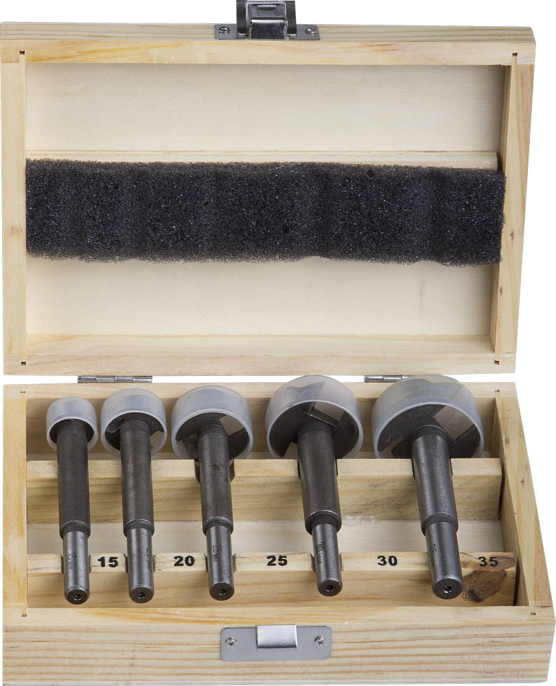 STAYER Maxcut, 5 шт: 15-20-25-30-35 мм, набор сверл форстнера по дереву, ДСП (29985-H5)