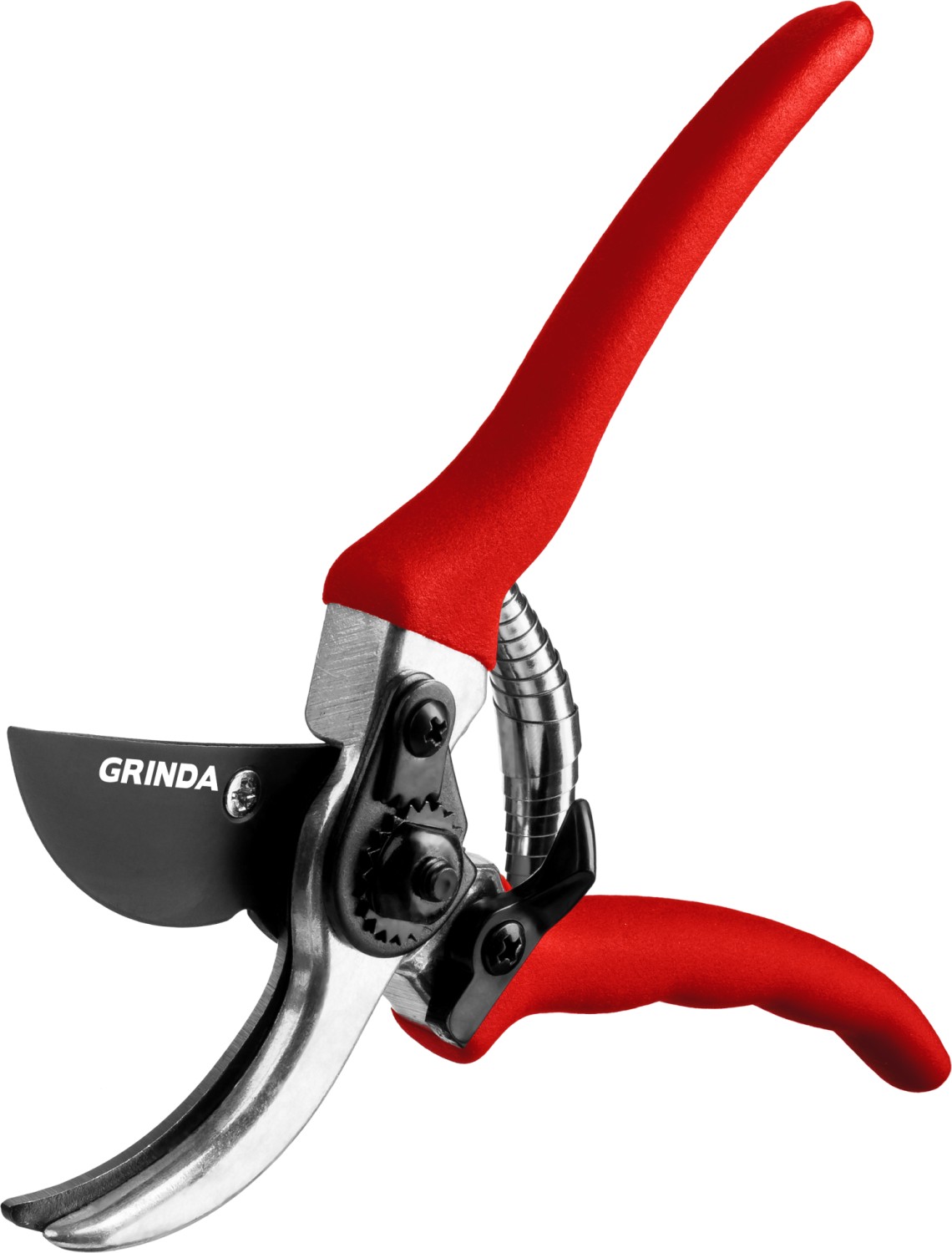 GRINDA G-11, 210 мм, лезвия из углеродистой стали, закалены, тефлоновое покрытие, алюминиевые рукоятки, плоскостной секатор (8-423001)