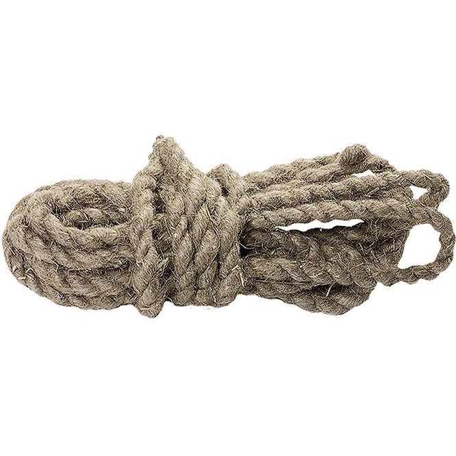 Веревка льнопеньковая, D 10 мм, L 6 м, крученая Сибртех