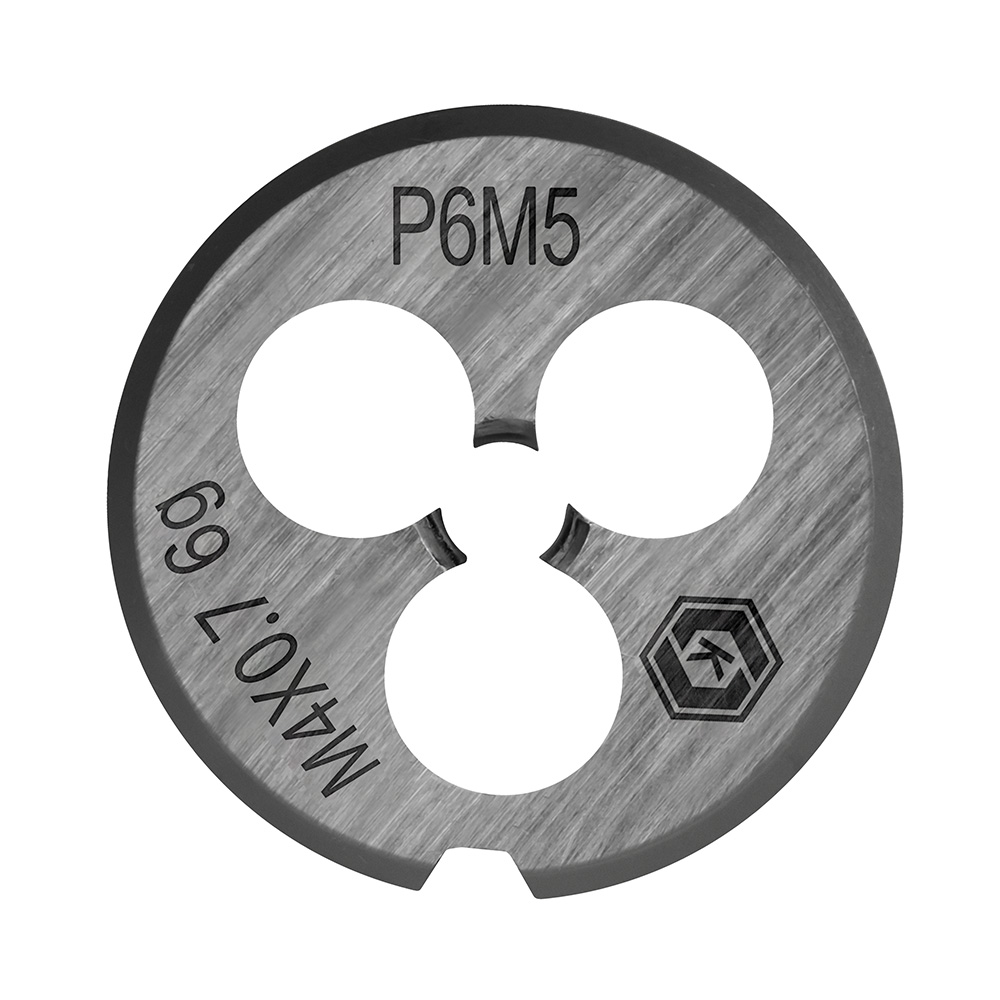 Плашка по металлу КОБАЛЬТ ручная, М4 х 0.7 мм, правая, точность 6g, быстрорежущая сталь Р6М5, пластиковая туба, блистер (925-952), шт