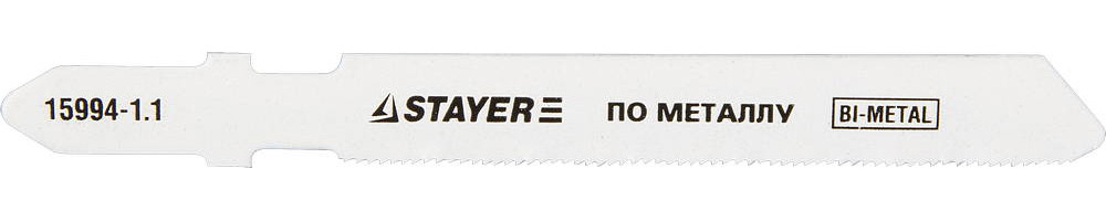 Полотна STAYER ″PROFI″, T118GF, для эл/лобзика, Bi-Metall, по металлу (0,5-1,5мм), T-хвост., шаг 1,1мм, 50мм, 2шт