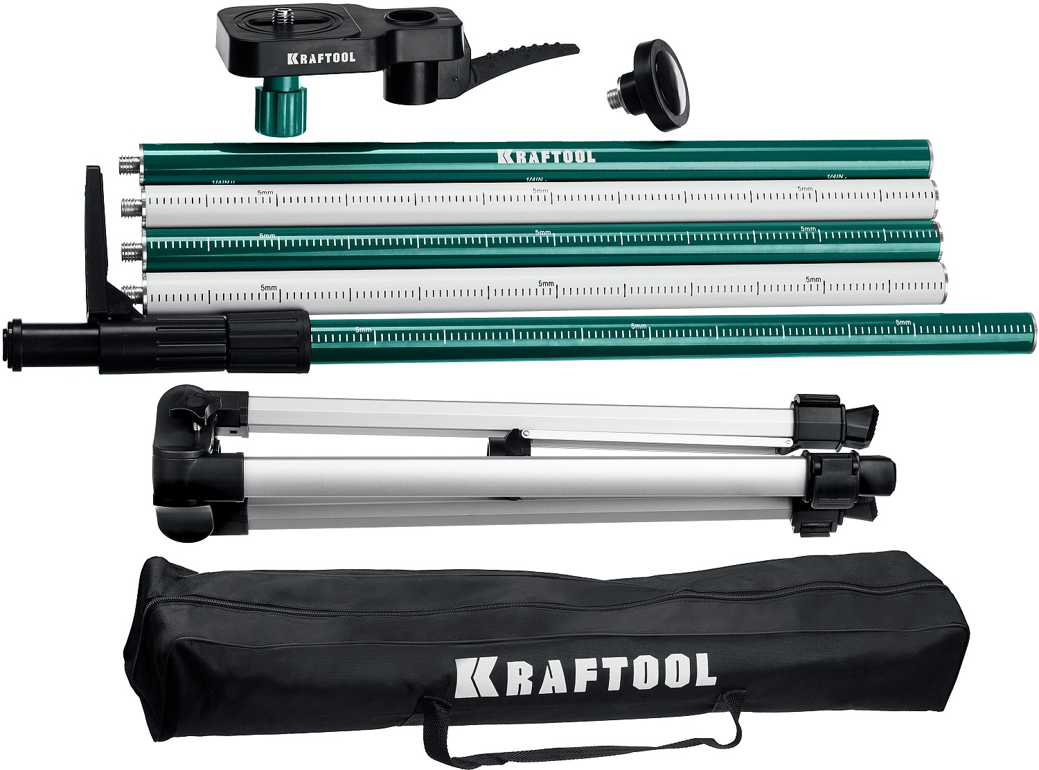 KRAFTOOL SP 36, элевационная распорная наборная штанга-штатив с треногой (34723)