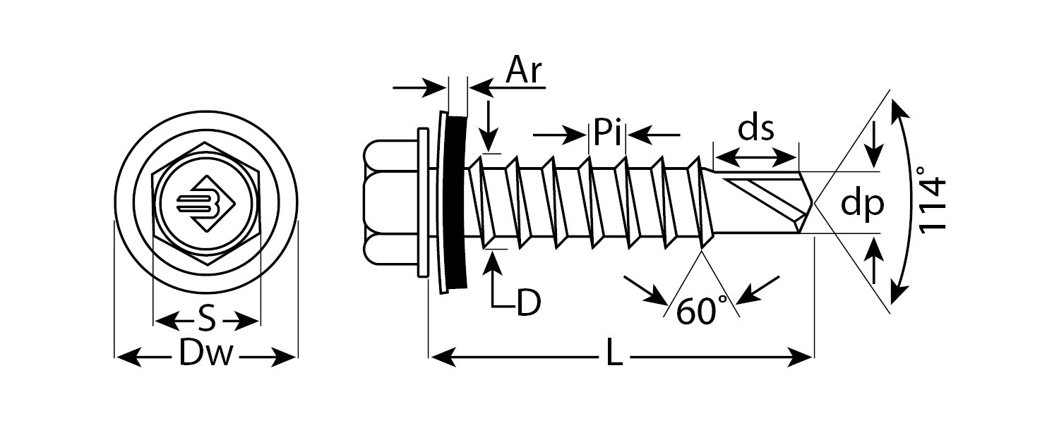 ЗУБР СКД 6002, 60 х 4.8 мм, зелёный лист, 200 шт (1,66 кг.), кровельный саморез (4-300315-48-060-6002)