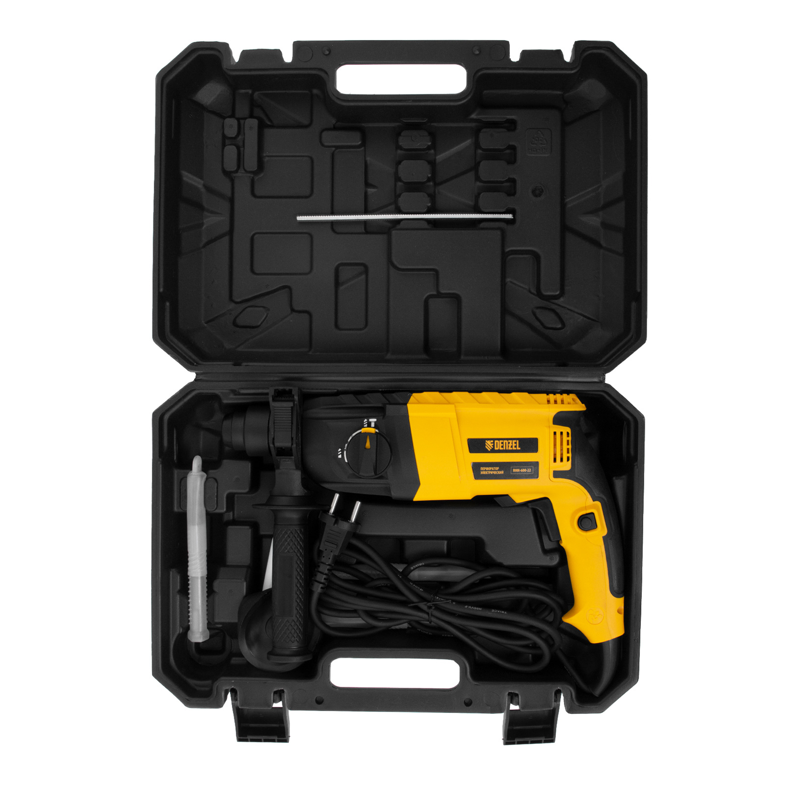 Перфоратор электрический RHH-600-22, SDS-plus, 600 Вт, 2,5 Дж, 2 реж. Denzel
