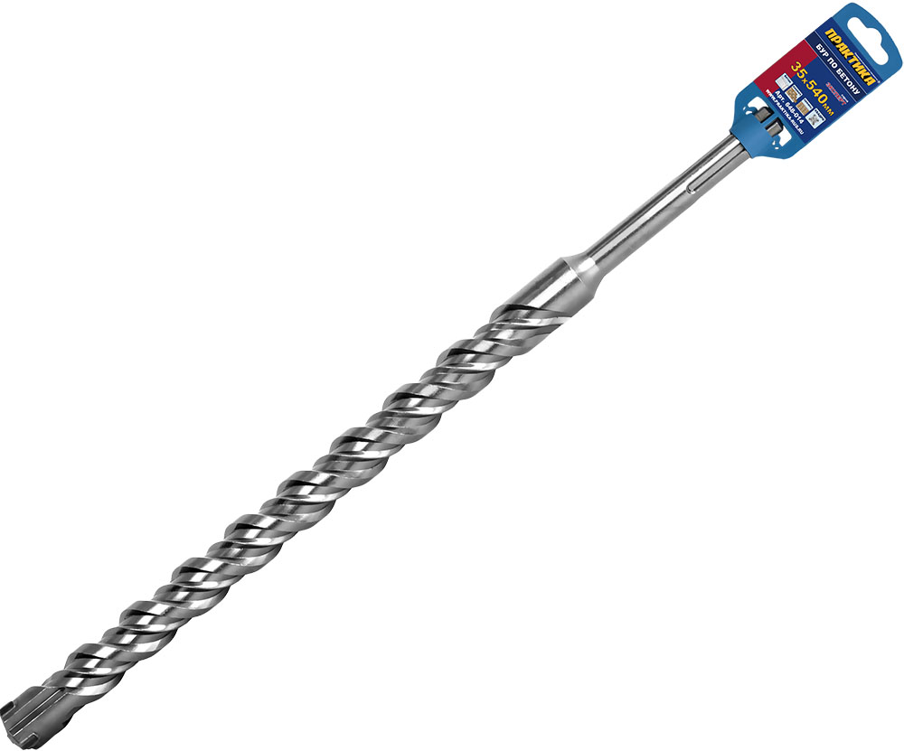 Бур SDS-MAX ПРАКТИКА  35 х  540 мм, КВАДРО, серия Эксперт, по бетону