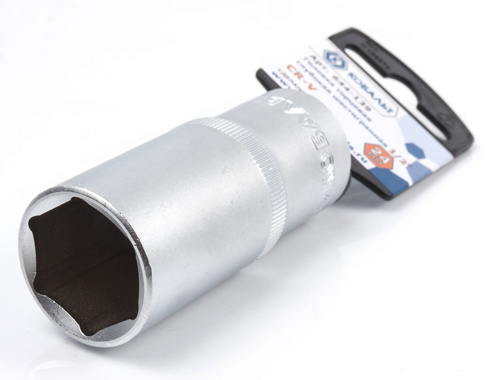 Головка торцевая глубокая КОБАЛЬТ 1/2", 24 мм, Cr-V(1 шт.) подвес