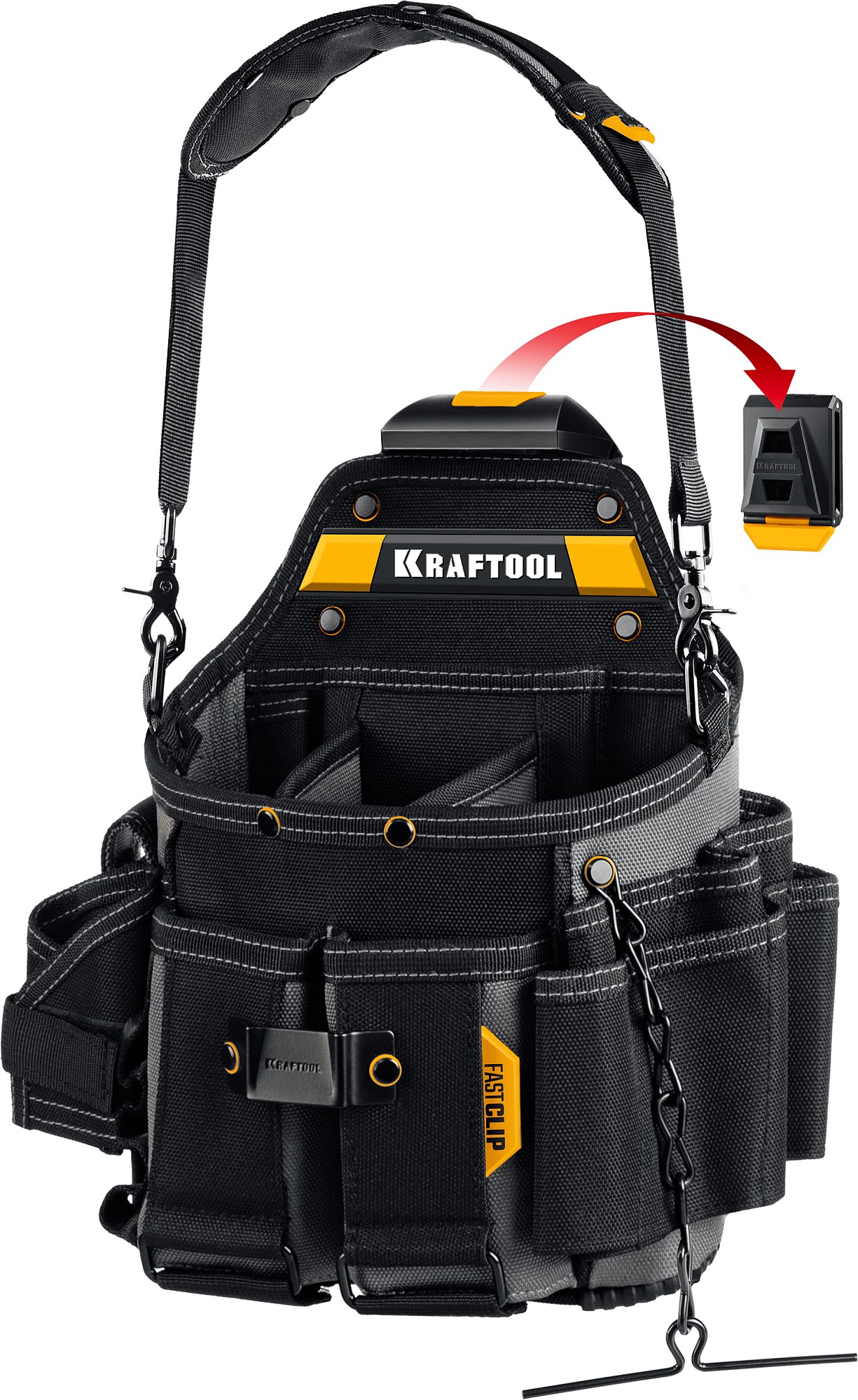 KRAFTOOL KPB-23 поясная сумка с быстросъёмным креплением FastClip, 290 х 310 мм (38766)