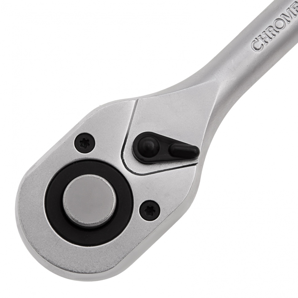 Ключ-трещотка 1/2", CrV, 72 зуба, с быстрым сбросом, матовый хром Stels