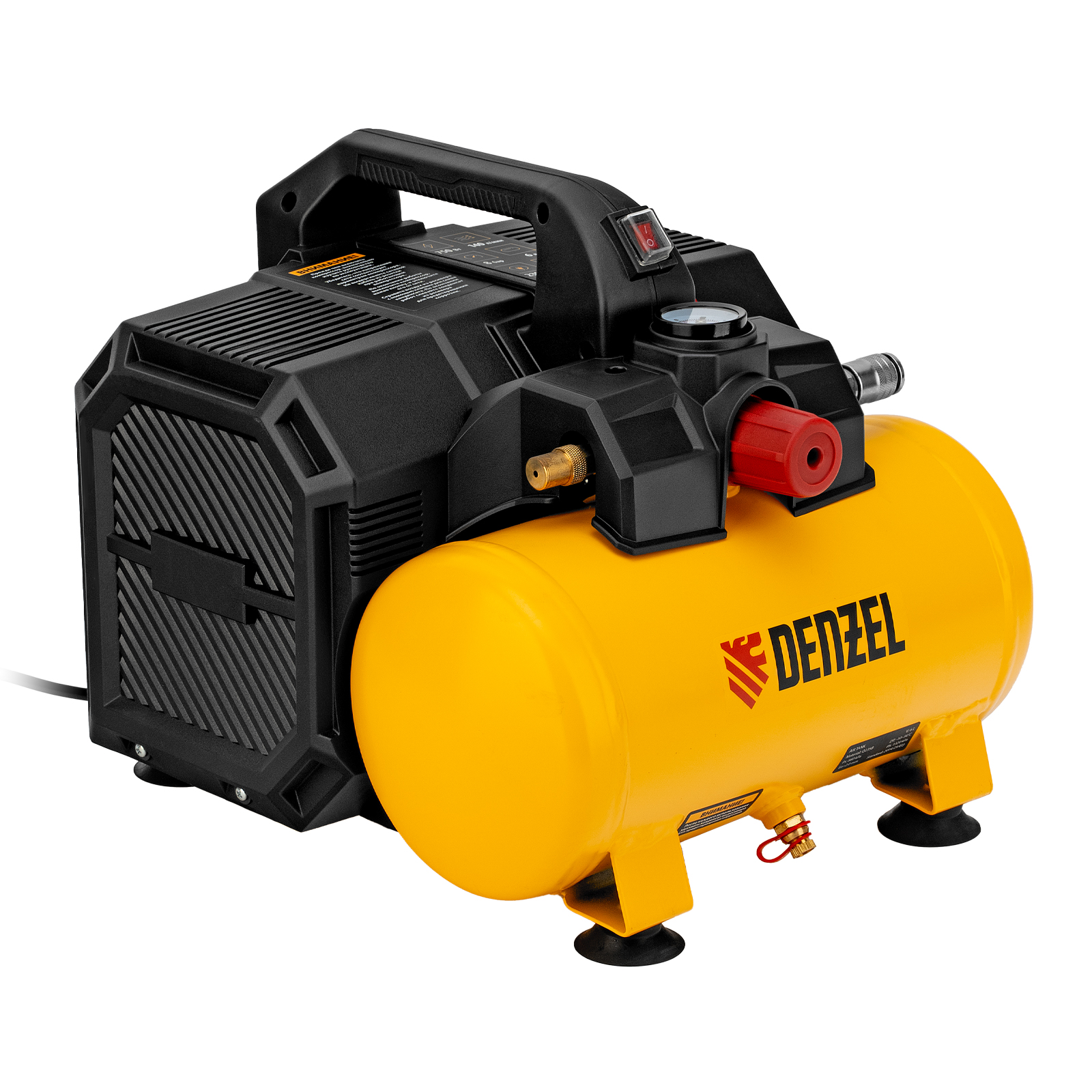 Компрессор  DLS750/6 безмасляный малошумный 750 Вт, 140 л/мин,ресивер 6 л Denzel