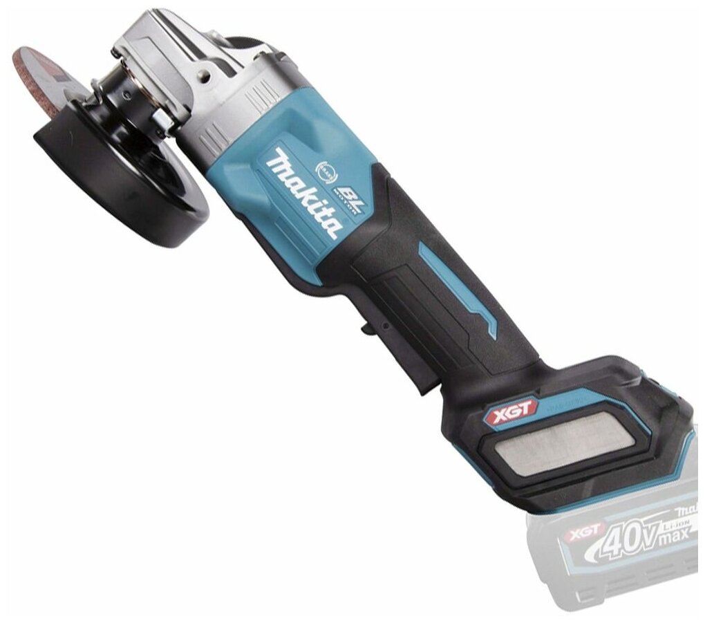 Шлифмашина аккумуляторная угловая MAKITA GA029GZ (XGT BL 40В, 125 мм, 3000-8500 об/мин, клавиша, кожух, эл.тормоз, XPT, AFT, плавный пуск, а, шт