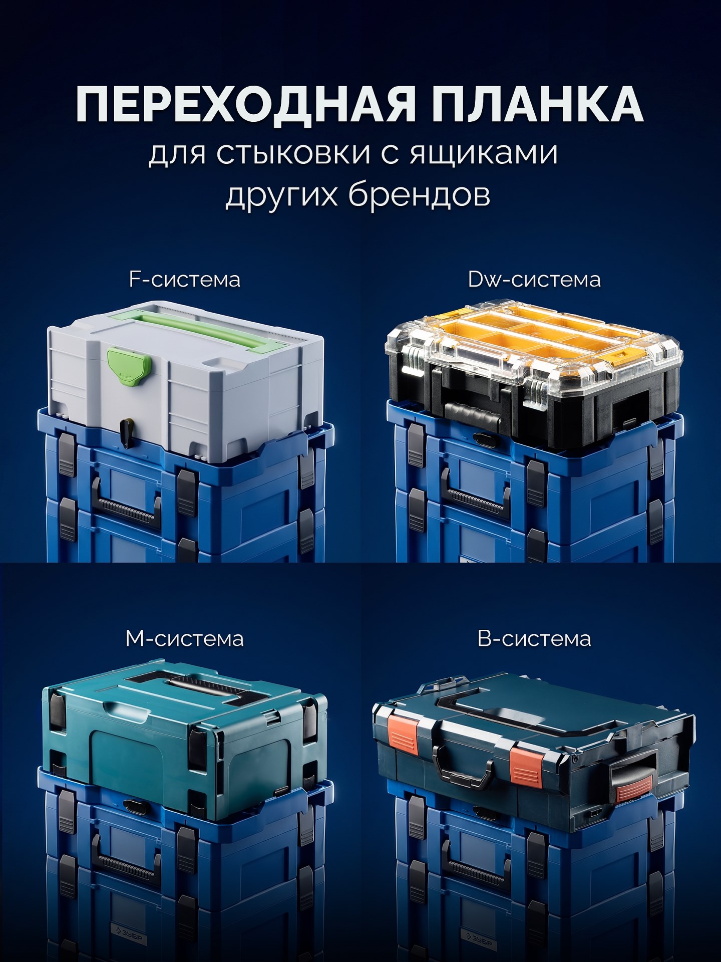 ЗУБР МОДУЛЬ-P, переходник на другие системы хранения, Профессионал (38170-P)