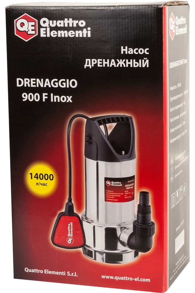 Дренажный насос QUATTRO ELEMENTI Drenaggio  900 F Inox