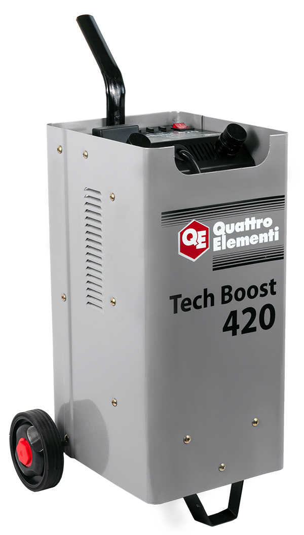 Пуско-зарядное устройство QUATTRO ELEMENTI Tech Boost 420 ( 12 / 24 Вольт, заряд до 75А, пуск до 390 А, 23кг)