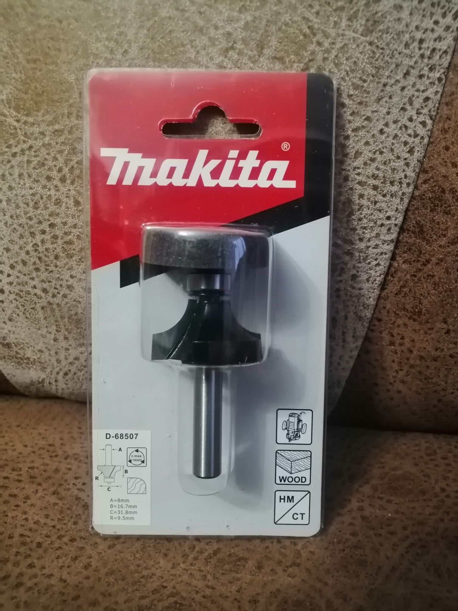 Фреза кромочная MAKITA "Эконом" внутр. радиус 9.5R 31,8х16,7х8х60х2Т, шт