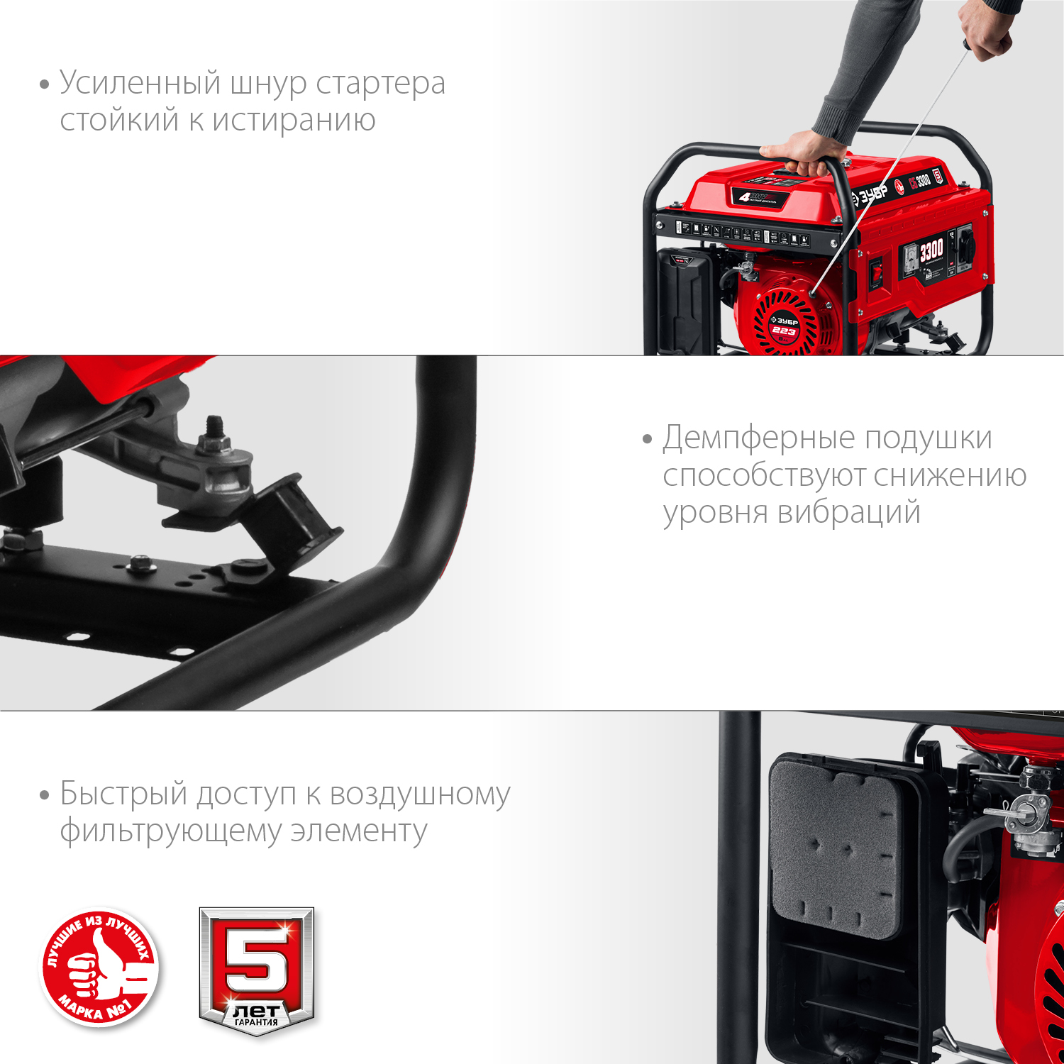 ЗУБР 3300 Вт, бензиновый генератор (СБ-3300)