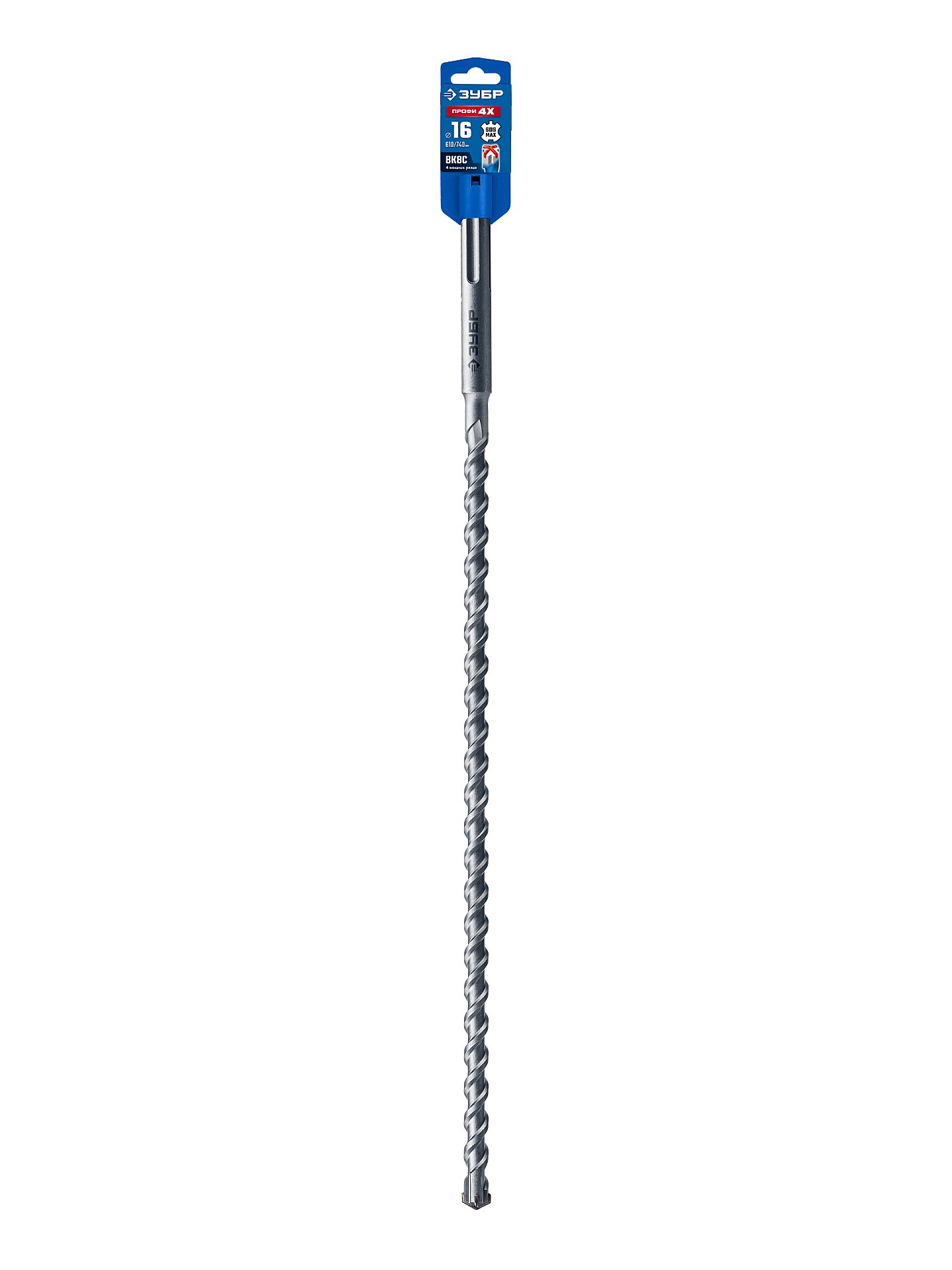 ЗУБР ПРОФИ-4Х 16x610/740 мм, SDS-max бур, ПРОФЕССИОНАЛ (29350-610-16)