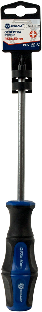 Отвёртка КОБАЛЬТ Ultra Grip PZ-3 х 150 ммCR-V, двухкомпонентная рукоятка (1 шт.) подвес