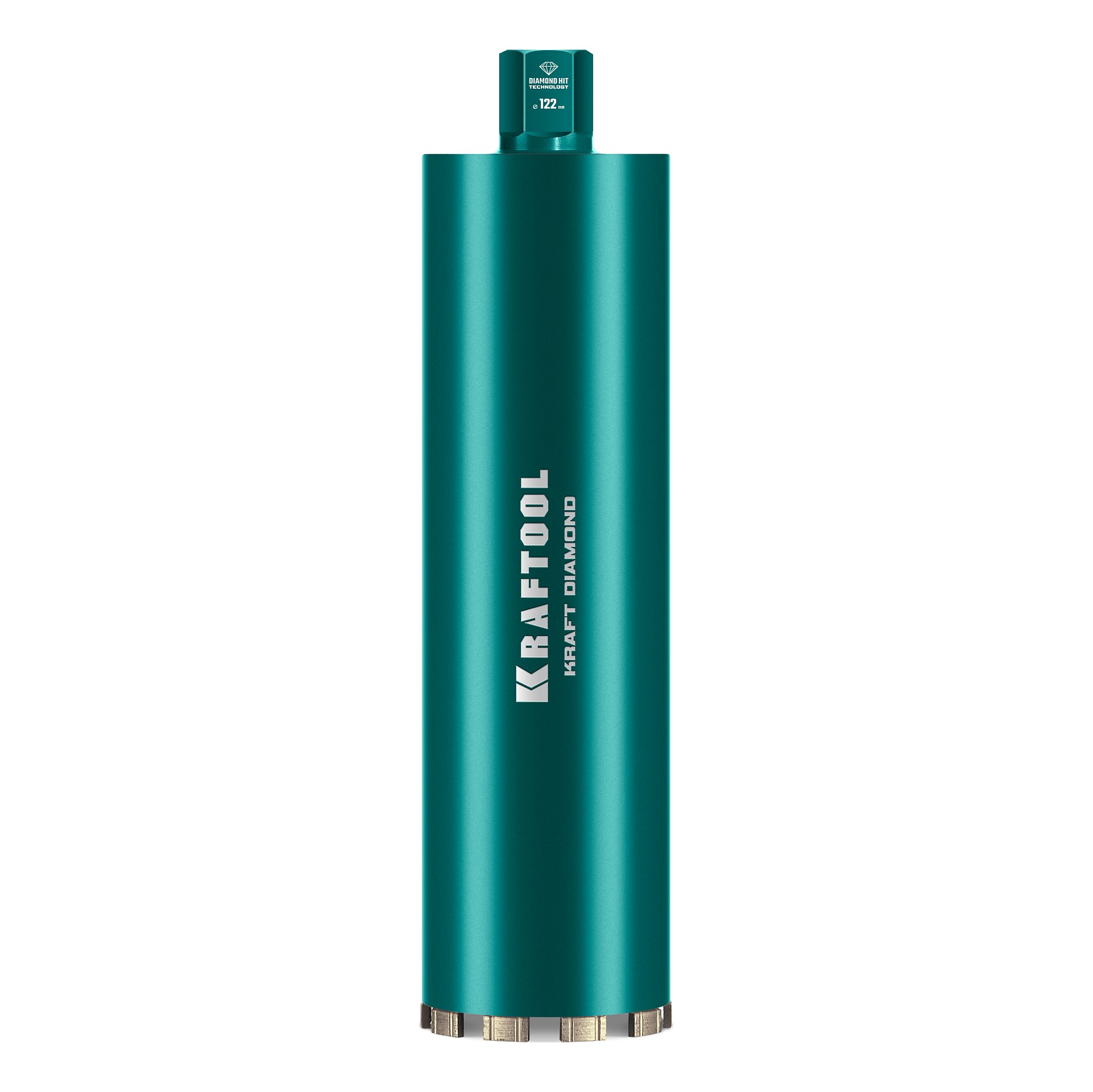 KRAFTOOL DIAMOND 122 мм (450 мм, 1 1/4″, лазерная сварка, сухое сверление с микроударом), алмазная коронка по железобетону (29825-122)