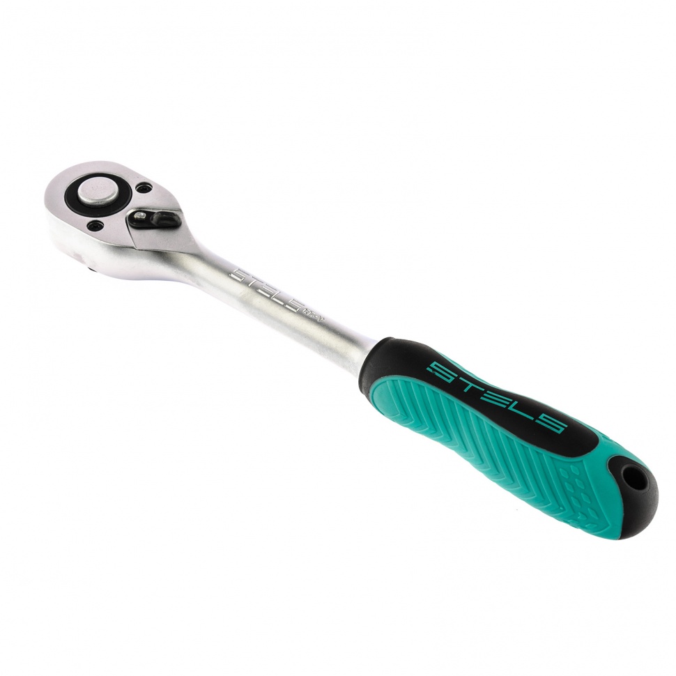 Ключ-трещотка 1/2", CrV, 72 зуба, с быстрым сбросом, матовый хром Stels