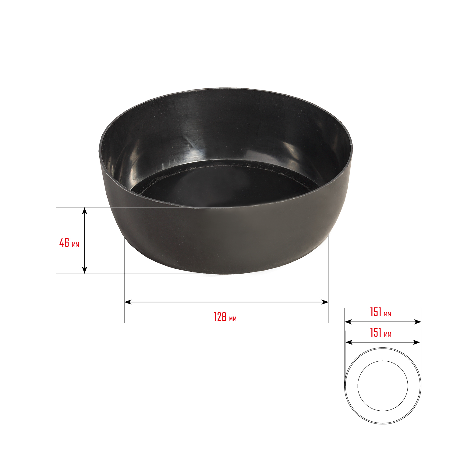 STAYER d 150 х 48 мм, 0.6 л, низкая широкая чашка для гипса (0608-2)