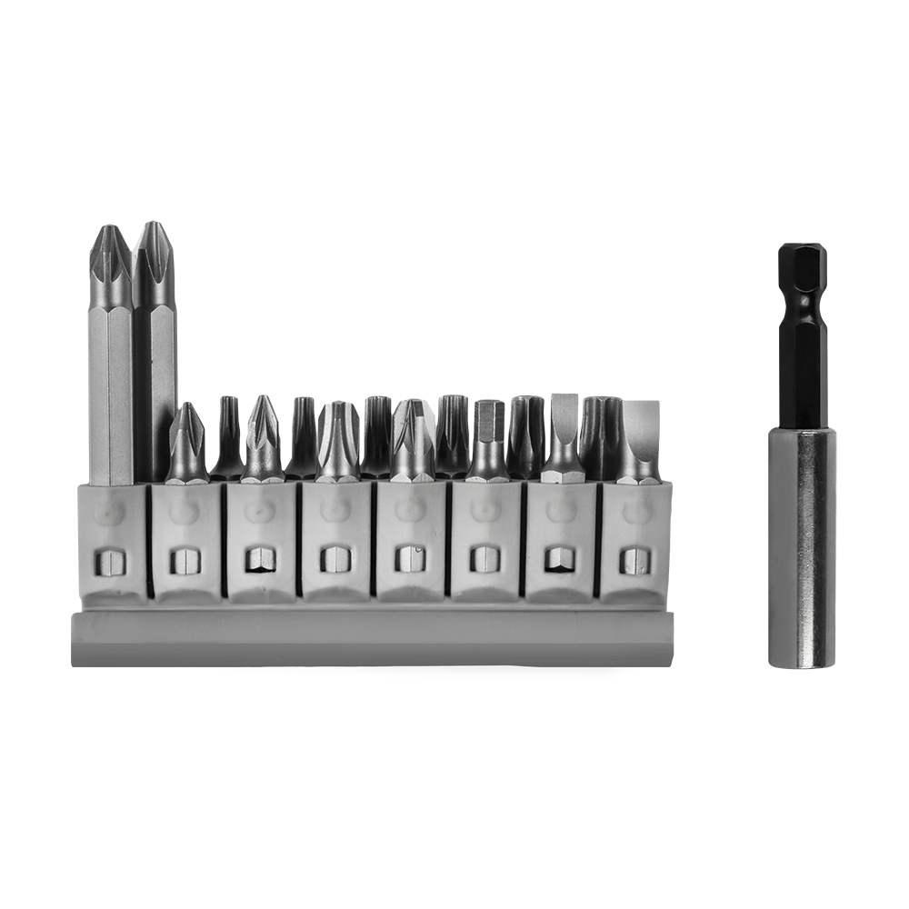 Набор бит ПРАКТИКА "Мастер" 16шт PH, PZ, Torx Tamper, HEX, SL - 25мм, PH, PZ - 50мм, держатель, шт